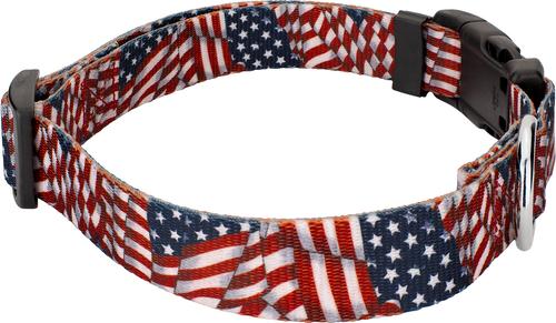 Show full view: Country Brook Design Patriotic Tribute Deluxe Dog Collar, Small: 11 to 13-in neck, 5/8-in wide slide 4 of 6