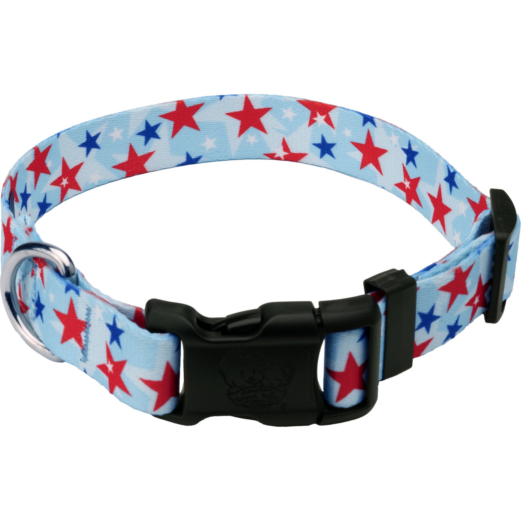 Country Brook Design Deluxe American Celebration Dog Collar, Medium: 13 to 16-in neck, 1-in wide