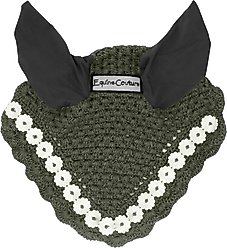 Equine Couture Floral Horse Fly Bonnet, Charcoal, Pony
