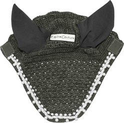 Equine Couture Horse Fly Bonnet with Pearls & Crystals, Charcoal, Pony