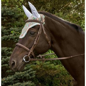 Equine Couture Rainbow Horse Fly Bonnet with Crystals, Multicolor, Pony