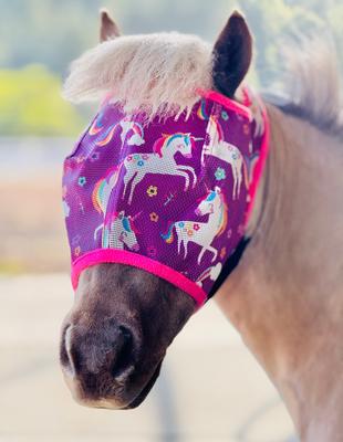 Show full view: Star Point Horsemanship Unicorn UV No Ear Horse Fly Mask, Unicorn, Small Mini: 28 to 32-in slide 3 of 4