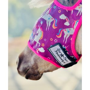 Star Point Horsemanship Unicorn UV No Ear Horse Fly Mask, Unicorn, Small Mini: 28 to 32-in
