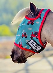 Star Point Horsemanship Red Tractor UV No Ear Horse Fly Mask, Red Tractor, Medium Mini: 33 to 38-in slide 2 of 2