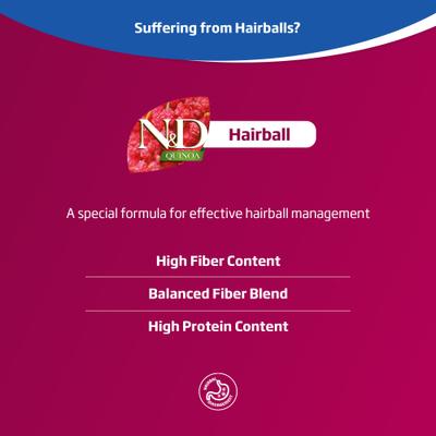 Show full view: Farmina N&D Quinoa Feline Duck Hairball Control Dry Cat Food, 8.8-lb bag slide 5 of 10