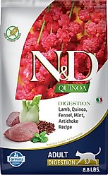 Farmina N&D Quinoa Feline Lamb, Fennel & Mint Digestion Dry Cat Food, 8.8-lb bag