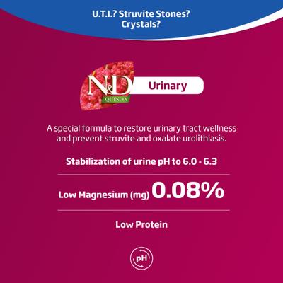 Show full view: Farmina N&D Quinoa Feline Duck, Cranberry & Chamomile Urinary Dry Cat Food, 8.8-lb bag slide 5 of 10