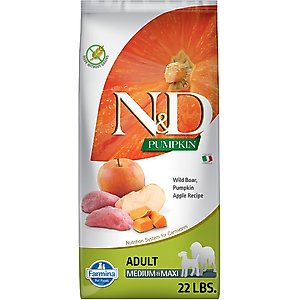 Farmina N&D Pumpkin Canine Adult Boar & Apple Dry Dog Food, 22-lb bag