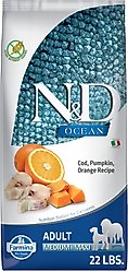 Farmina N&D Ocean Canine Adult Cod, Pumpkin & Orange Dry Dog Food, 22-lb bag