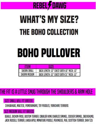 Show full view: Rebel Dawg Boho Fleece Pullover Dog Sweater, Lilac, Small slide 5 of 6