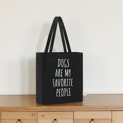 Park Life Designs Dogs are My Fav Print Cotton Shopping Tote, Black slide 2 of 4