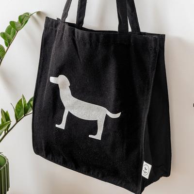 Show full view: Park Life Designs Parkie Print Cotton Shopping Tote, Black slide 3 of 5