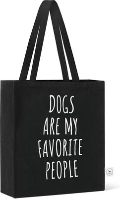 Show full view: Park Life Designs Dogs are My Fav Print Cotton Shopping Tote, Black slide 3 of 4