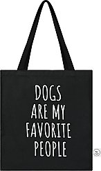 Park Life Designs Dogs are My Fav Print Cotton Shopping Tote, Black
