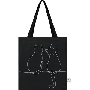 Park Life Designs Milo Cat Print Cotton Shopping Tote, Black