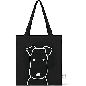 Park Life Designs Charlie Print Cotton Shopping Tote, Black