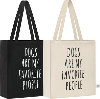 Show full view: Park Life Designs Dogs are My Fav Print Cotton Shopping Tote, Black slide 4 of 4