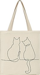 Park Life Designs Milo Cat Print Cotton Shopping Tote, Cream