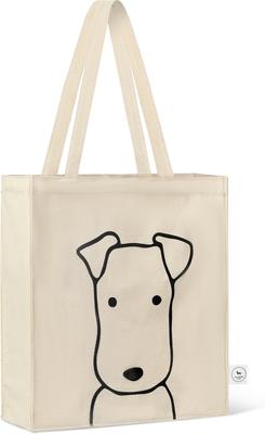 Show full view: Park Life Designs Charlie Print Cotton Shopping Tote, Cream slide 6 of 7