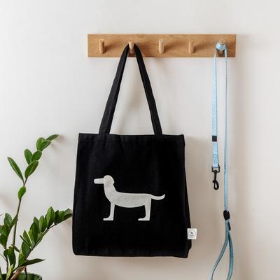 Show full view: Park Life Designs Parkie Print Cotton Shopping Tote, Black slide 2 of 5