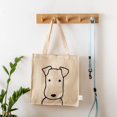 Show full view: Park Life Designs Charlie Print Cotton Shopping Tote, Cream slide 2 of 7