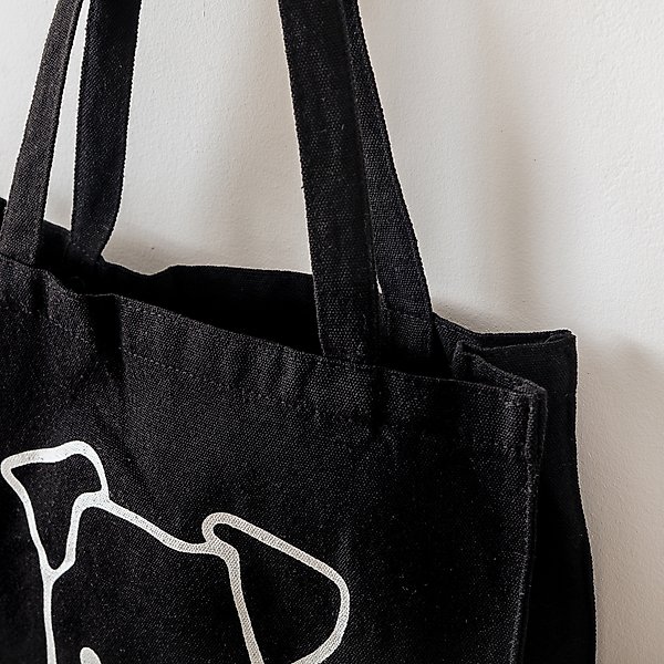 Show full view: Park Life Designs Charlie Print Cotton Shopping Tote, Black slide 4 of 6
