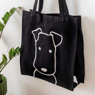 Show full view: Park Life Designs Charlie Print Cotton Shopping Tote, Black slide 3 of 6