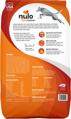 Show full view: Nulo Frontrunner Ancient Grains Turkey, Trout & Spelt Recipe High-Protein Adult Dry Dog Food, 11-lb bag slide 3 of 12