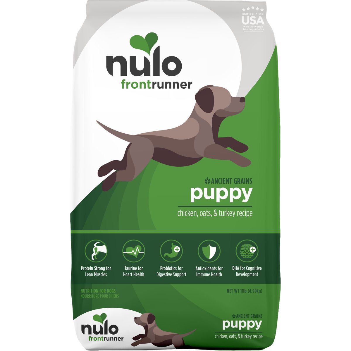 Nulo Frontrunner Ancient Grains Chicken, Oats & Turkey Puppy Dry Dog Food, 11-lb bag
