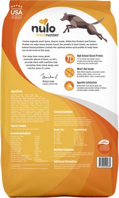 Show full view: Nulo Frontrunner Ancient Grains Chicken, Oats, & Turkey Recipe High-Protein Adult Dry Dog Food, 11-lb bag slide 3 of 12