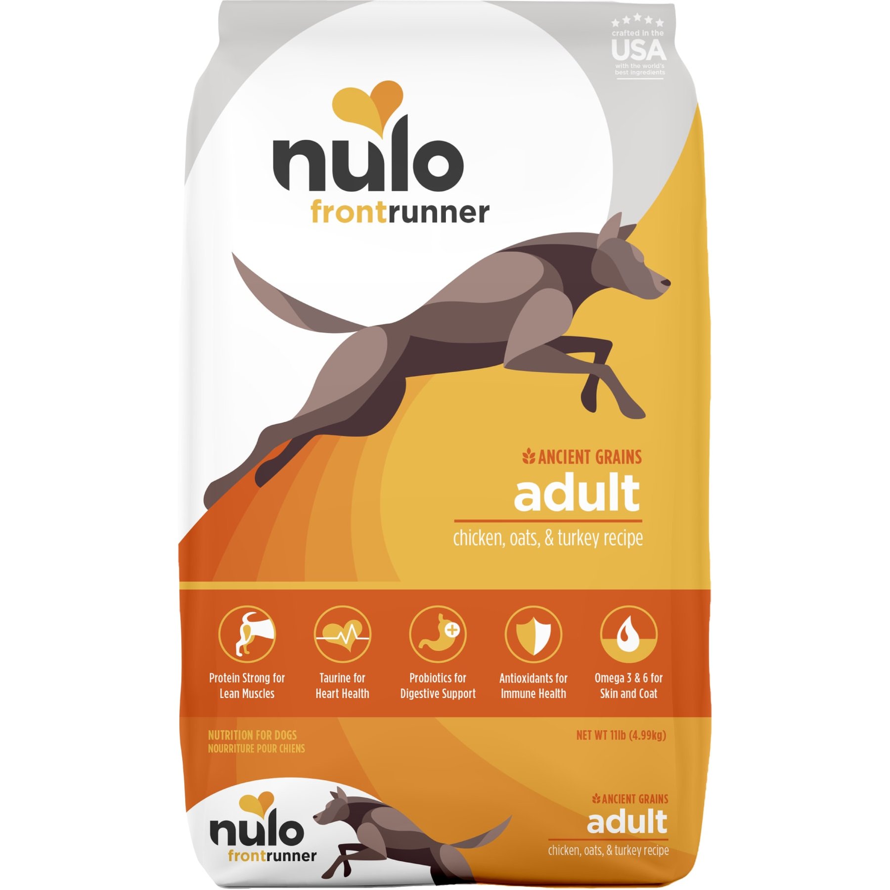Nulo Frontrunner Ancient Grains Chicken, Oats, & Turkey Recipe High-Protein Adult Dry Dog Food, 11-lb bag