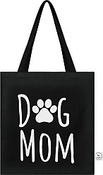 Park Life Designs Dog Mom Print Cotton Shopping Tote, Black