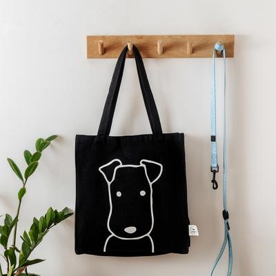 Show full view: Park Life Designs Charlie Print Cotton Shopping Tote, Black slide 2 of 6
