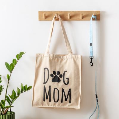 Show full view: Park Life Designs Dog Mom Print Cotton Shopping Tote, Cream slide 2 of 5