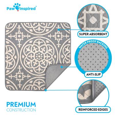 Show full view: Paw Inspired Designer Patterned Print Washable Dog Pee Pads, Medallion, 36 x 36-in, 2 count slide 4 of 8
