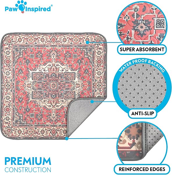 Show full view: Paw Inspired Designer Patterned Print Washable Dog Pee Pads, Persian, 36 x 36-in, 2 count slide 4 of 8