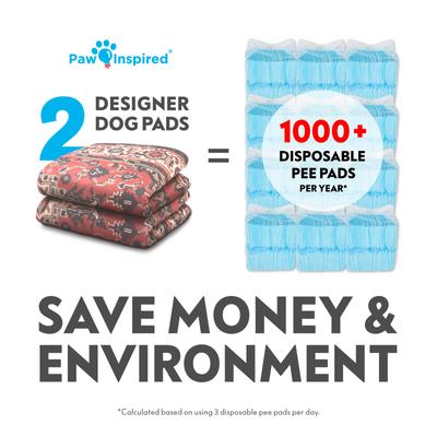 Show full view: Paw Inspired Designer Patterned Print Washable Dog Pee Pads, Persian, 36 x 36-in, 2 count slide 6 of 8