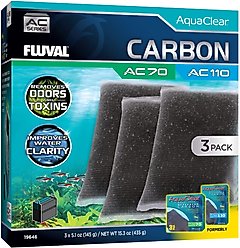Fluval Carbon for AC70/AC110 Aquarium Power Filter, 3 count