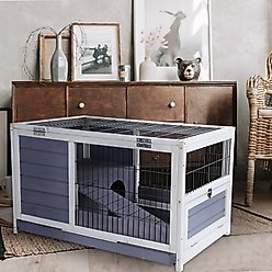 Petsfit Wooden Small Pet Cage with Ramp, Grey slide 2 of 5