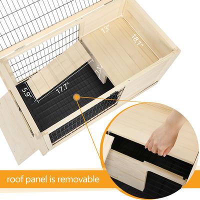 Show full view: Petsfit Wooden Small Pet Cage with Ramp, Burlywood slide 4 of 5