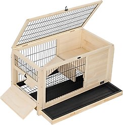 Petsfit Wooden Small Pet Cage with Ramp, Burlywood