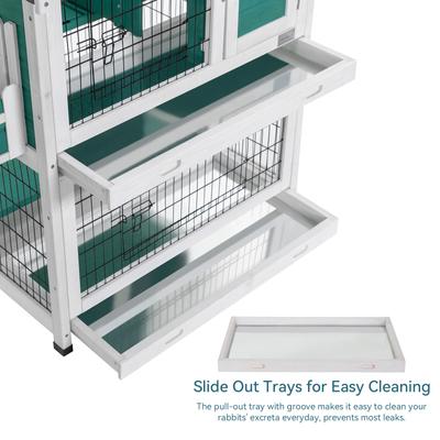 Show full view: Petsfit 2 Story Outdoor Small Pet Hutch, Green slide 5 of 8