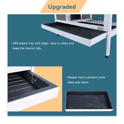 Show full view: Petsfit Indoor/Outdoor Small Pet Hutch with Pull Out Tray, Grey slide 3 of 7