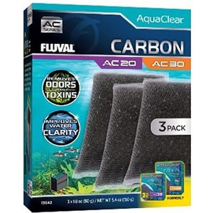 Fluval Carbon for AC20/AC30 Aquarium Power Filter, 3 count