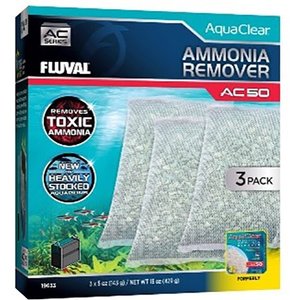 Fluval Ammonia Remover for AC50 Aquarium Power Filter, 3 count
