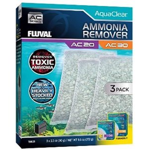 Fluval Ammonia Remover for AC20/AC30 Aquarium Power Filter, 3 count