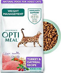 Optimeal Weight Management Turkey & Oatmeal Recipe Dry Cat Food, 8.8-lb bag