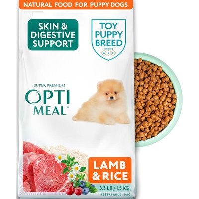 Optimeal Optimeal Puppy Skin & Digestive Support Lamb & Rice Recipe Toy Breed Dry Dog Food, 3.3-lb bag