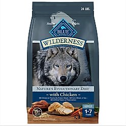 Blue Buffalo Wilderness Chicken Recipe High-Protein Adult Dry Dog Food, 24-lb bag, bundle of 2 slide 1 of 9