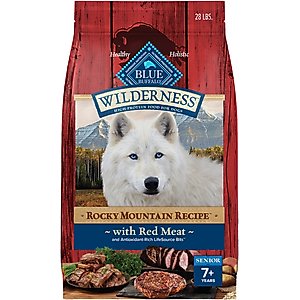 Blue Buffalo Wilderness Rocky Mountain Recipe Senior High Protein Natural Red Meat & Grain Dry Dog Food, 28-lb bag